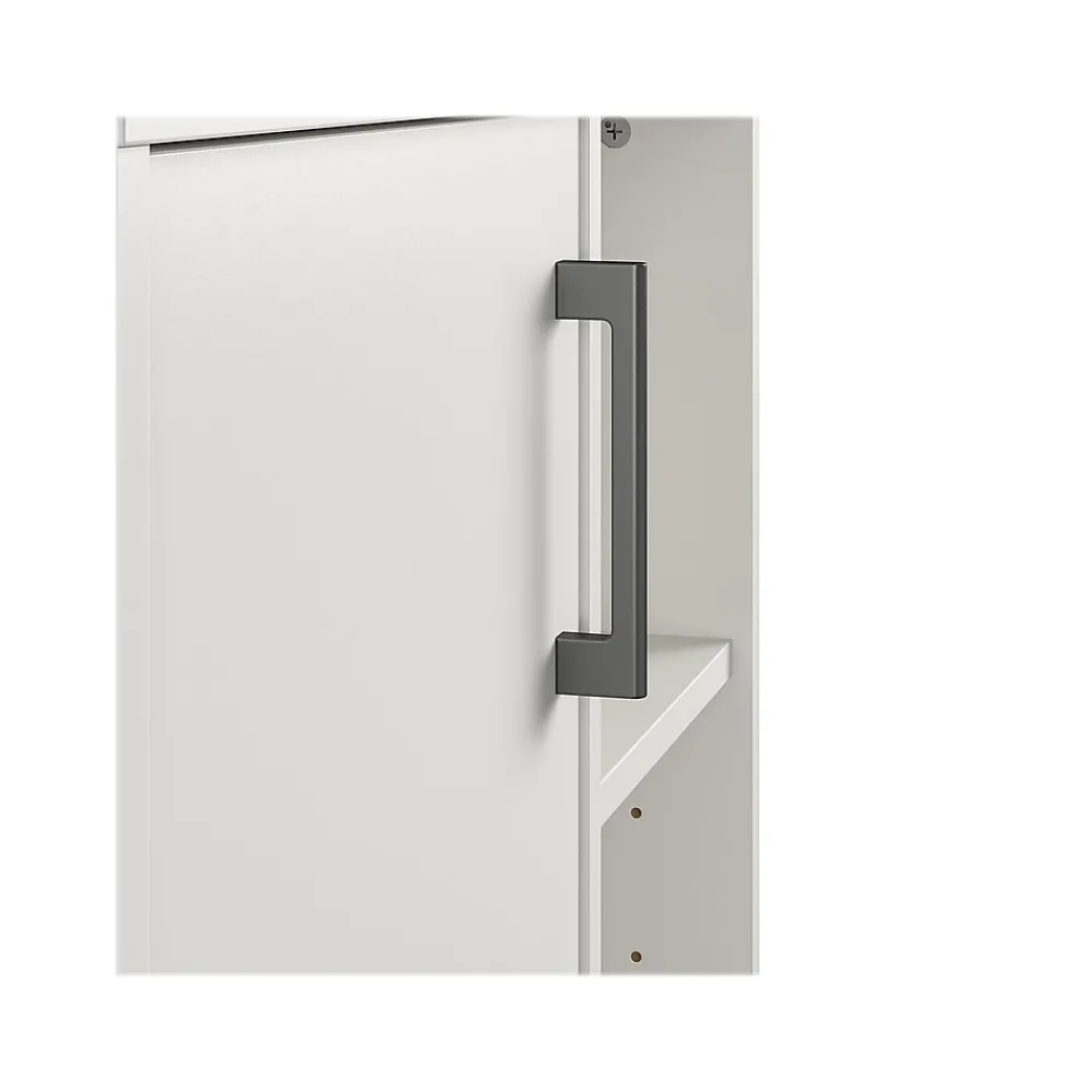 Storage Cabinets*System Build Whitmore 42" Microwave Stand with 6 Shelves, Rustic White/Oak (7014500COM)