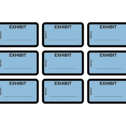 Labels|Tabbies Pre-Printed Labels - Defendant's Exhibit, Self-Adhesive, 1x1-5/8", Blue, 252 Labels/Pack (58093)