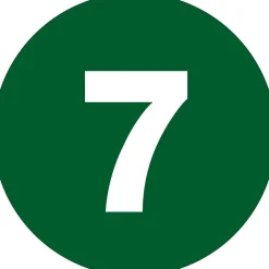 Labels|Tape Logic 2" Circle "7" Number Label, Dark Green, 500/Roll