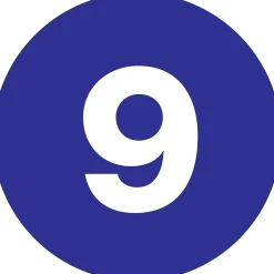 Labels|Tape Logic 2" Circle "9" Number Label, Dark Blue, 500/Roll