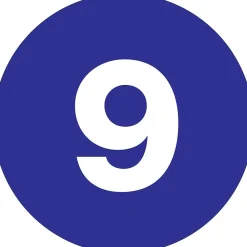 Labels|Tape Logic 1" Circle "9" Number Label, Dark Blue, 500/Roll