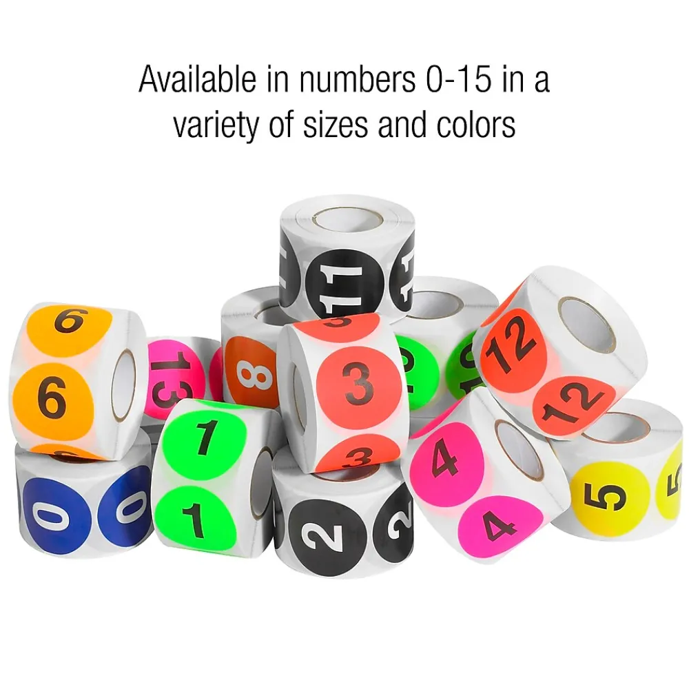 Labels|Tape Logic 1" Circle "9" Number Label, Dark Blue, 500/Roll