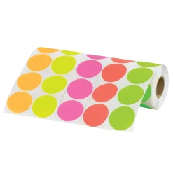 Labels|Tape Logic 2" Circle Fluorescent Inventory Label, 5000/Pack
