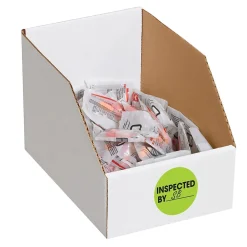 Labels|Tape Logic 2" Circle "Inspected By" Label, Fluorescent Green, 500/Roll