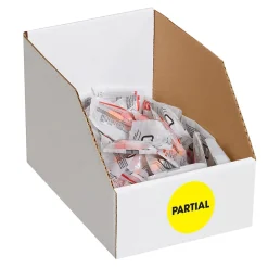 Labels|Tape Logic 2" Circle "Partial" Inventory Label, Fluorescent Yellow, 500/Roll