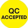 Labels|Tape Logic 2" Circle "QC Accepted" Label, Fluorescent Yellow, 500/Roll
