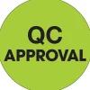 Labels|Tape Logic 1" Circle "QC Approval" Label, Fluorescent Green, 500/Roll