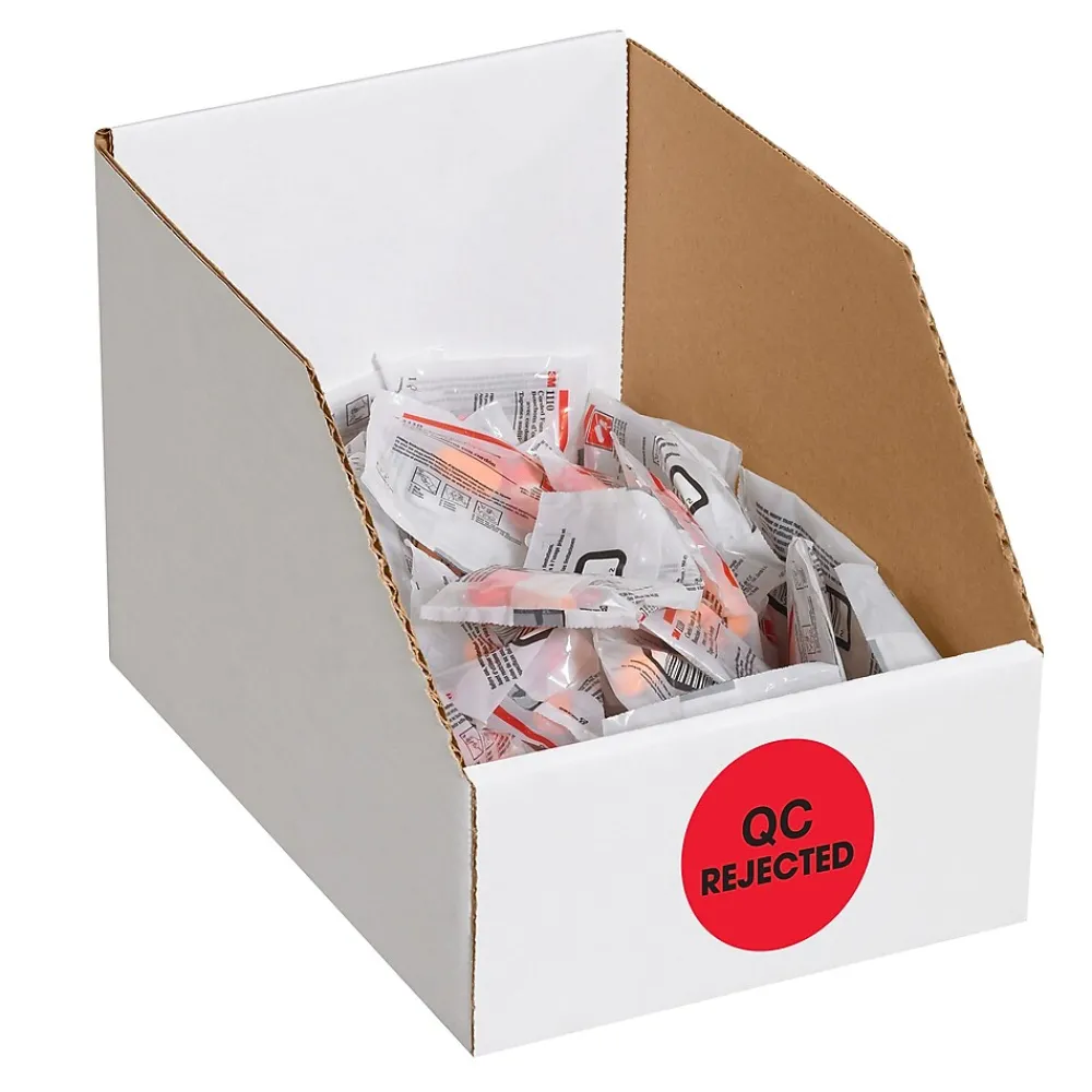 Labels|Tape Logic 2" Circle "QC Rejected" Label, Fluorescent Red, 500/Roll