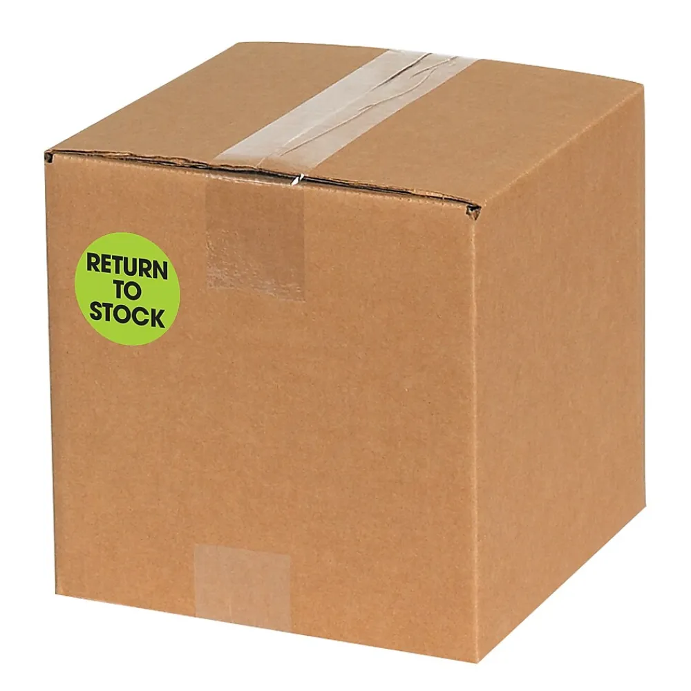 Labels|Tape Logic 2" Circle "Return To Stock" Label, Fluorescent Green, 500/Roll