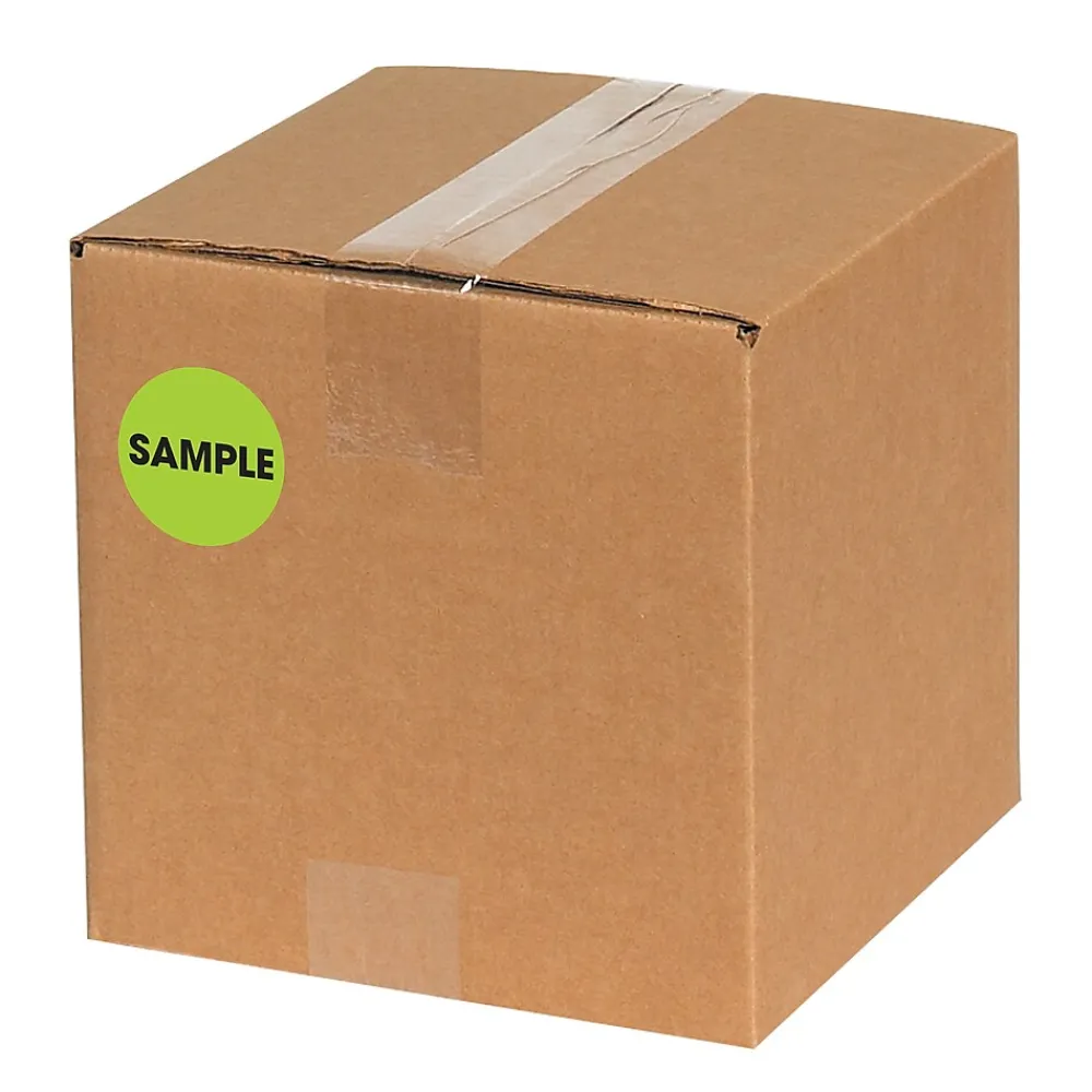 Labels|Tape Logic 2" Circle "Sample" Label, Fluorescent Green, 500/Roll