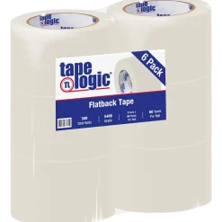 Tape Logic ® #5400 Flatback Tape, 3" x 60 yds., Natural White, 6/Case (T94854006PK)