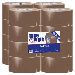 Hot Tape Logic ™ 10 mil Duct Tape, 3" x 60 yds, Brown, 16/Pack