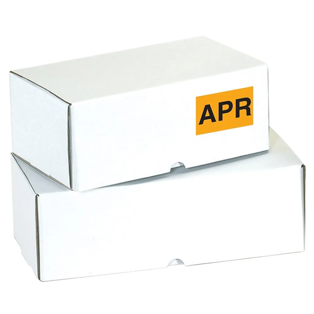 Labels|Tape Logic 3" x 2" Rectangle "APR" Months of the Year Label, Fluorescent Orange, 500/Roll