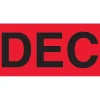 Labels|Tape Logic 3" x 2" Rectangle "DEC" Months of the Year Label, Fluorescent Red, 500/Roll