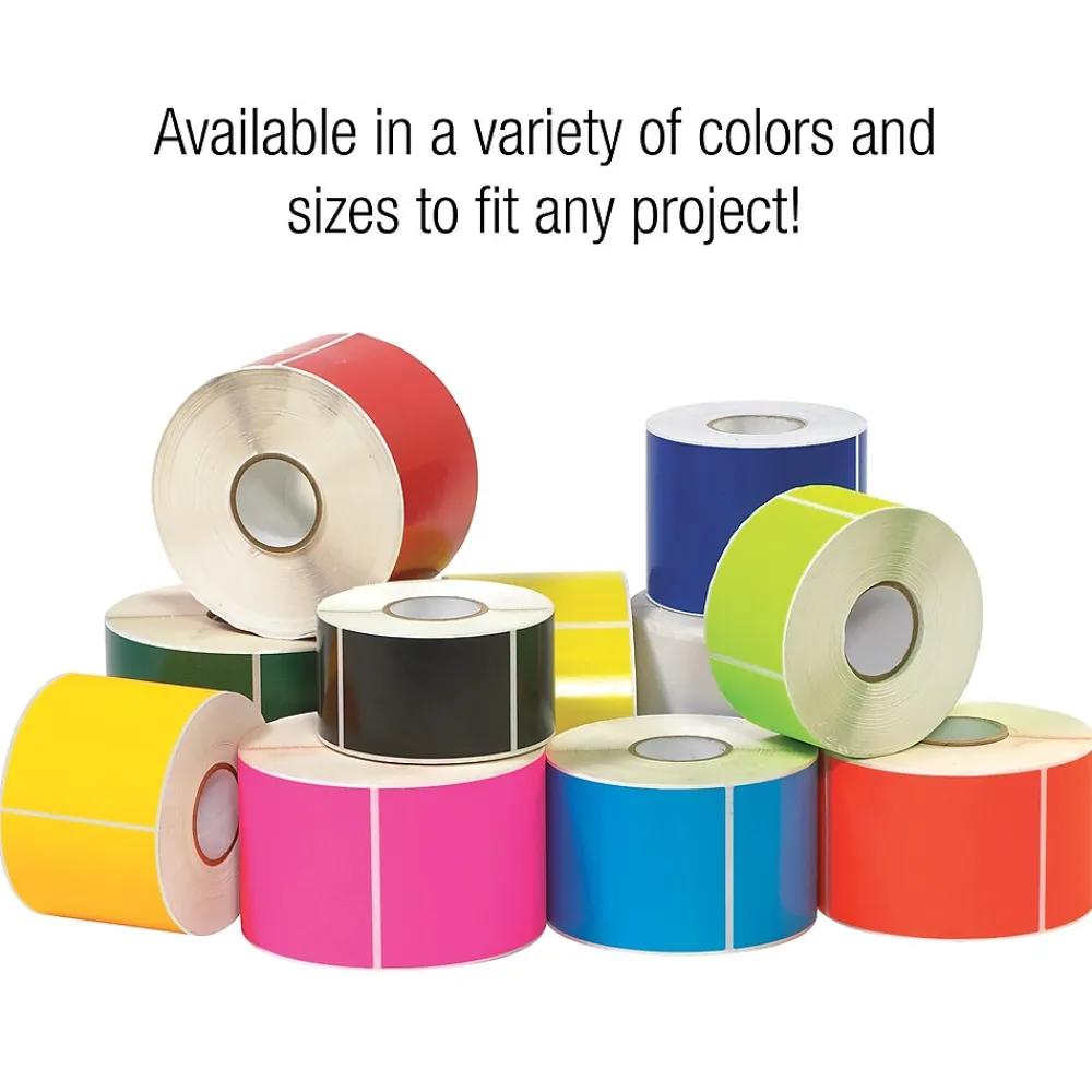 Labels|Tape Logic 5" x 3" Rectangle Inventory Label, Fluorescent Green, 500/Roll