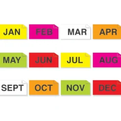 Labels|Tape Logic 3" x 2" Rectangle Easy Order Packs Months of The Year Label, 500/Roll