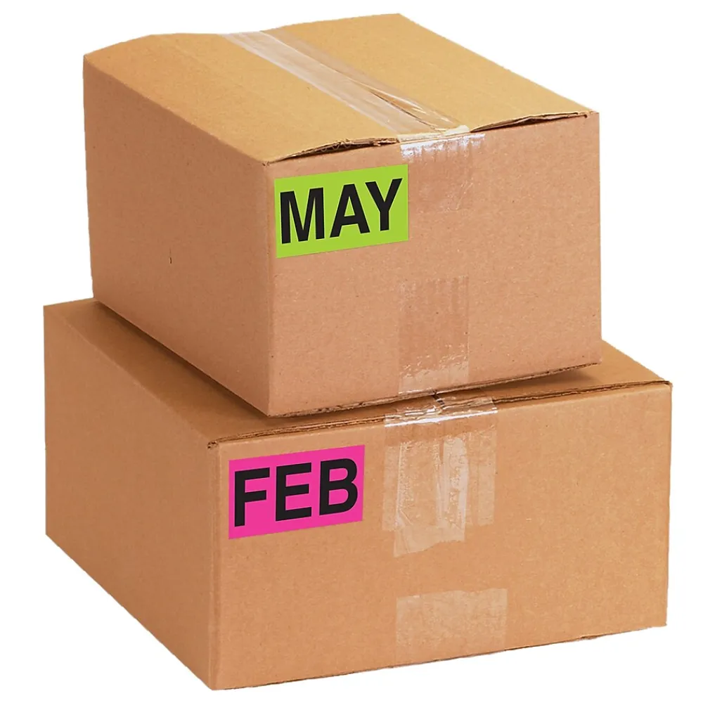 Labels|Tape Logic 3" x 2" Rectangle Easy Order Packs Months of The Year Label, 500/Roll