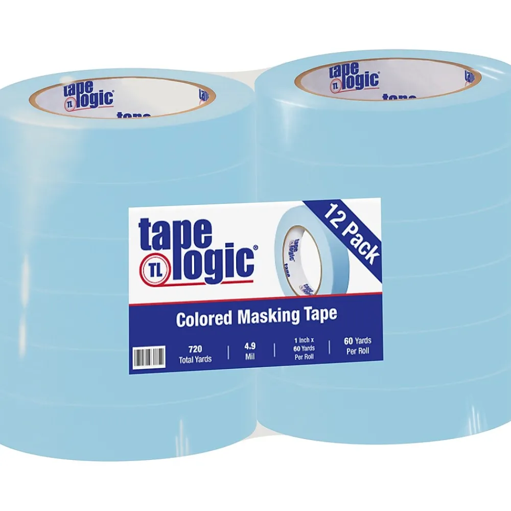 Best Tape Logic ™ 1" x 60 Yards Light Masking Tape, Blue, 12 Rolls (T93500312PKH)