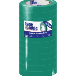 Online Tape Logic ™ 3/4" x 60 Yards Masking Tape, Dark Green, 12 Rolls (T93400312PKE)