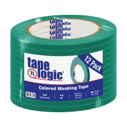 Discount Tape Logic ™ 1/4" x 60 Yards Masking Tape, Dark Green, 12 Rolls (T93100312PKE)