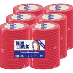 Hot Tape Logic ™ 1/4" x 60 Yards Masking Tape, Red, 144/Case (T931003R)