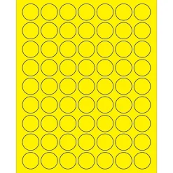 Clearance Tape Logic Circle Laser Labels, 1", Fluorescent Yellow, 6300/Case (LL191YE)