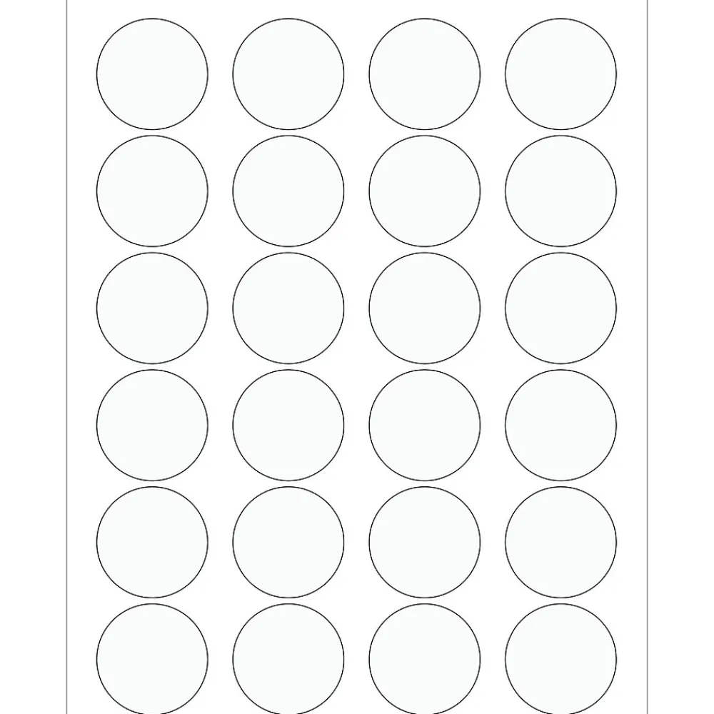 Online Tape Logic ® Circle Laser Labels, 1 5/8", Clear, 2400/Case (LL231CL)