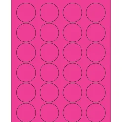 Tape Logic ® Circle Laser Labels, 1 5/8", Fluorescent Pink, 2400/Case (LL193PK)
