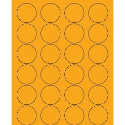 Online Tape Logic ® Circle Laser Labels, 1 5/8", Fluorescent Orange, 2400/Case (LL193OR)