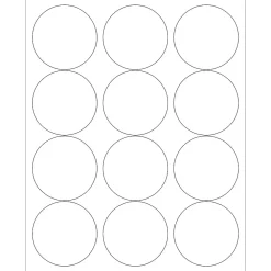 Best Tape Logic ® Circle Laser Labels, 2 1/2", Glossy White, 1200/Case (LL303)