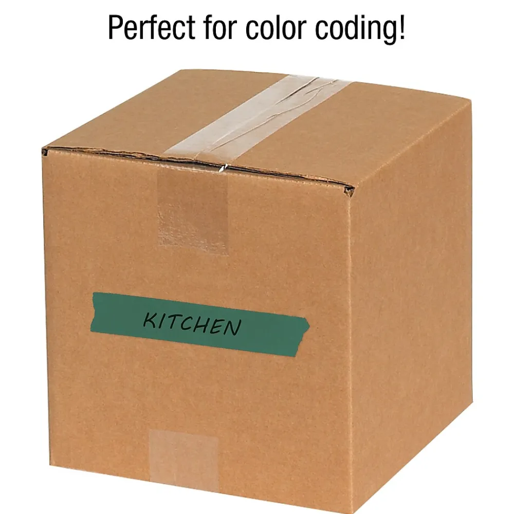 Discount Tape Logic ® Colored Masking Tape, 4.9 Mil, 1/2" x 60 yds., Dark Green, 12/Case (T93300312PKE)