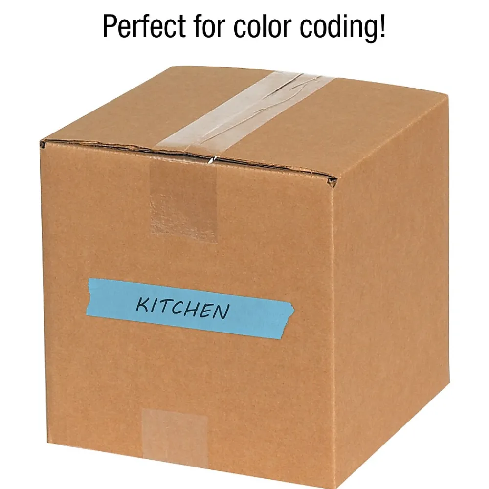 Hot Tape Logic ® Colored Masking Tape, 4.9 Mil, 1/2" x 60 yds., Light Blue, 12/Case (T93300312PKH)