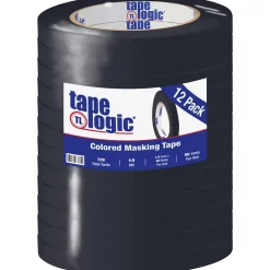 New Tape Logic ® Colored Masking Tape, 4.9 Mil, 1/2" x 60 yds., Black, 12/Case (T93300312PKB)