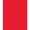Labels|Tape Logic Fluorescent Circle Laser Labels, 3", Fluorescent Red, 600/Case (LL195RD)