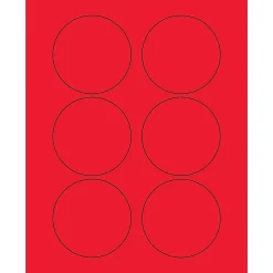 Labels|Tape Logic Fluorescent Circle Laser Labels, 3", Fluorescent Red, 600/Case (LL195RD)