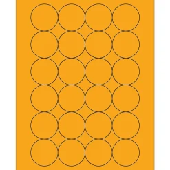 Labels|Tape Logic Fluorescent Circle Laser Labels, 1 2/3", Fluorescent Orange, 2400/Case (LL196OR)