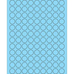 Labels|Tape Logic ® Fluorescent Circle Laser Labels, 3/4", Pastel Blue, 10800/Case (LL190BE)