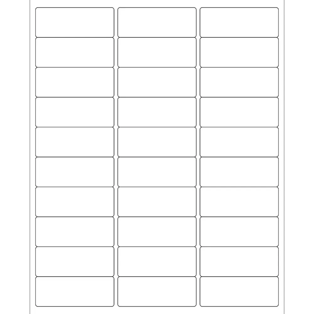 Discount Tape Logic Rectangle Laser Labels, 2 5/8" x 1", Glossy White, 3000/Case (LL200)