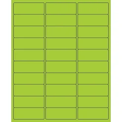 Tape Logic ® Rectangle Laser Labels, 2 5/8" x 1", Fluorescent Green, 3000/Case (LL173GN)