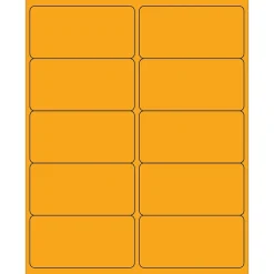 Outlet Tape Logic ® Rectangle Laser Labels, 4" x 2", Fluorescent Orange, 1000/Case (LL178OR)