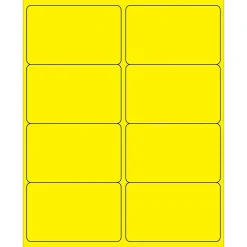 Clearance Tape Logic ® Rectangle Laser Labels, 4" x 2 1/2", Fluorescent Yellow, 800/Case (LL179YE)