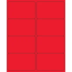 Tape Logic ® Rectangle Laser Labels, 4" x 2 1/2", Fluorescent Red, 800/Case (LL179RD)