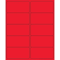 New Tape Logic ® Rectangle Laser Labels, 4" x 2", Fluorescent Red, 1000/Case (LL178RD)