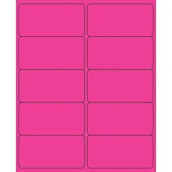 Sale Tape Logic ® Rectangle Laser Labels, 4" x 2", Fluorescent Pink, 1000/Case (LL178PK)