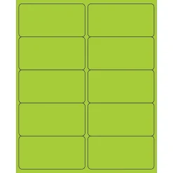 New Tape Logic ® Rectangle Laser Labels, 4" x 2", Fluorescent Green, 1000/Case (LL178GN)