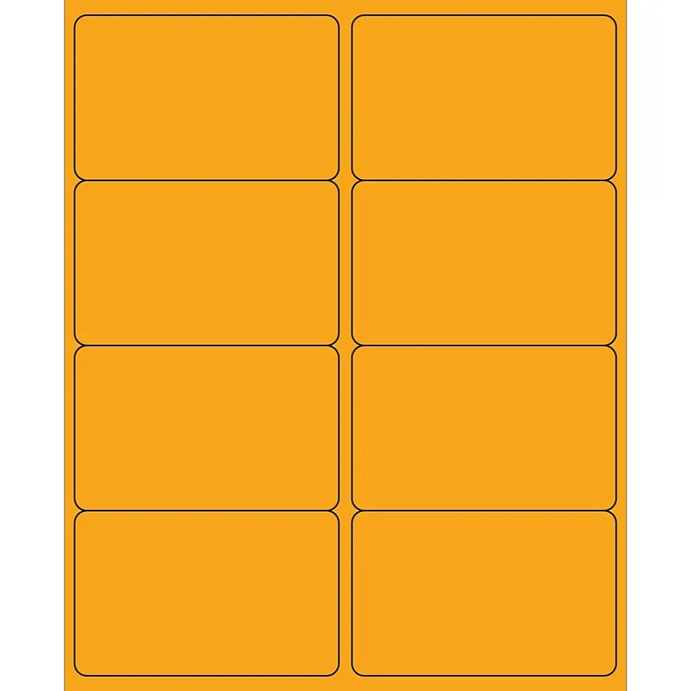 Discount Tape Logic ® Rectangle Laser Labels, 4" x 2 1/2", Fluorescent Orange, 800/Case (LL179OR)