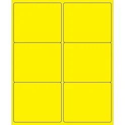 Outlet Tape Logic ® Rectangle Laser Labels, 4" x 3 1/3", Fluorescent Yellow, 600/Case (LL180YE)