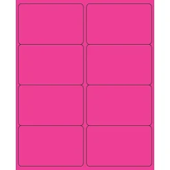 Hot Tape Logic ® Rectangle Laser Labels, 4" x 2 1/2", Fluorescent Pink, 800/Case (LL179PK)