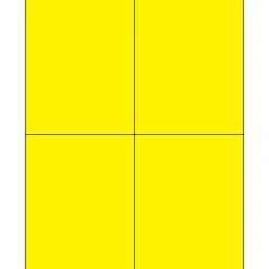Online Tape Logic ® Rectangle Laser Labels, 4 1/4" x 5 1/2", Fluorescent Yellow, 400/Case (LL183YE)