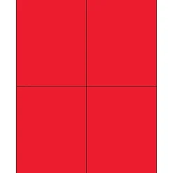 Best Tape Logic ® Rectangle Laser Labels, 4 1/4" x 5 1/2", Fluorescent Red, 400/Case (LL183RD)
